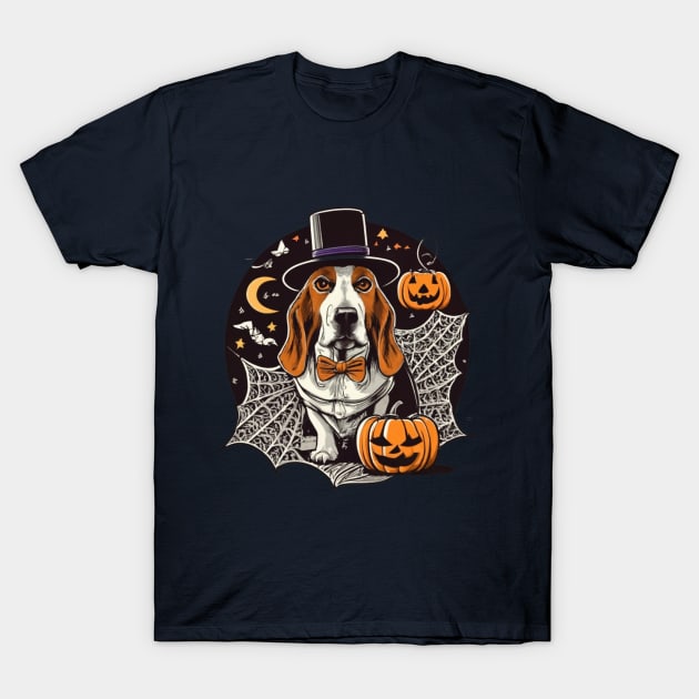 Basset Hound Pumpkin T-Shirt by BukovskyART